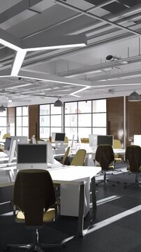 3D render vertical animation modern-style office