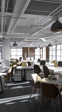 3D render vertical animation modern-style office
