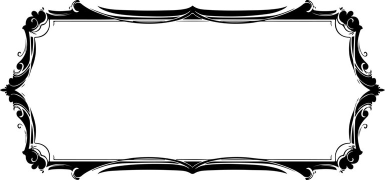 Black ornate rectangular frame vector illustration