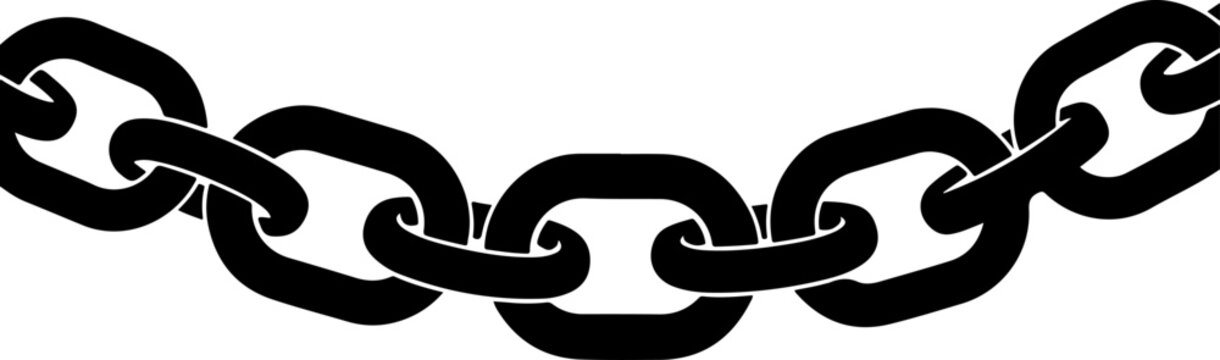 Vector black chain link icon for website, banner, or presentation