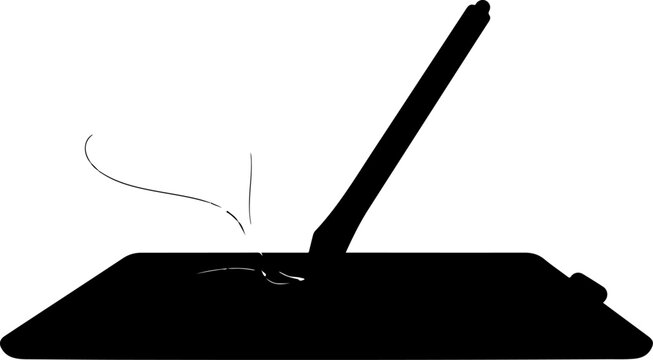 Vector illustration of a laptop with smoke coming out