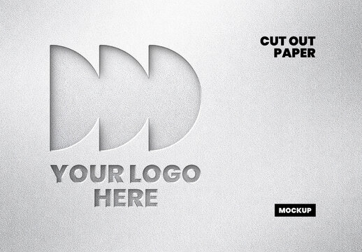 Cut Out Paper Logo Mockup