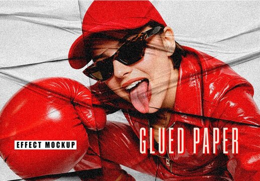 Glued Paper Effect Mockup