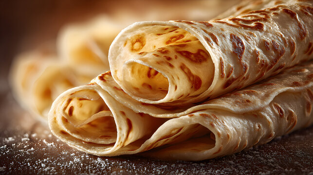 Traditional Norwegian lefse, a soft, thin flatbread with a delicate, lightly browned surface, showcasing its characteristic air pockets and rustic, homemade texture