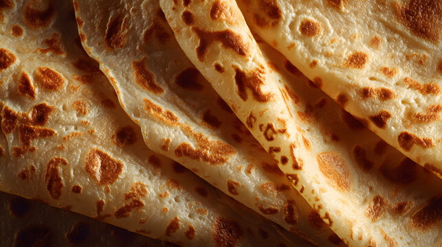 Traditional Norwegian lefse, a soft, thin flatbread with a delicate, lightly browned surface, showcasing its characteristic air pockets and rustic, homemade texture