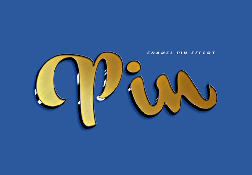 Enamel Pin Script Text Effect