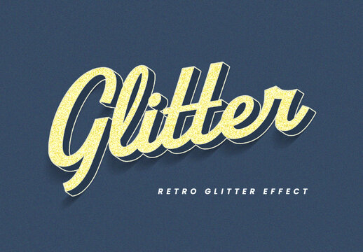 Retro Glitter Script Text Effect