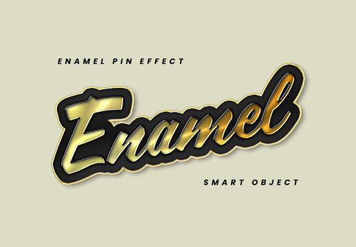 Enamel Pin Script Text Effect