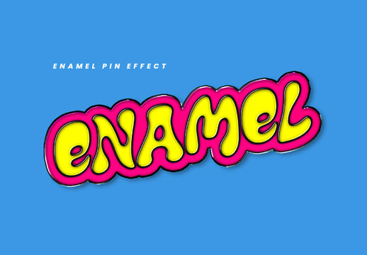 Enamel Pin Text Effect