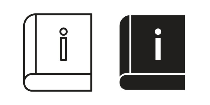 User guide icon, line pictogram on white.
