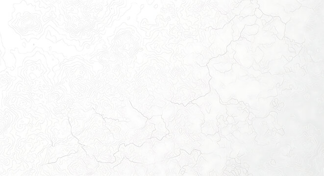 Abstract Minimalist Topographic Map Background Featuring Subtle White Contour Lines and Detailed Cartographic Elevation Design for Modern Geographic Vector Texture and Topography Pattern