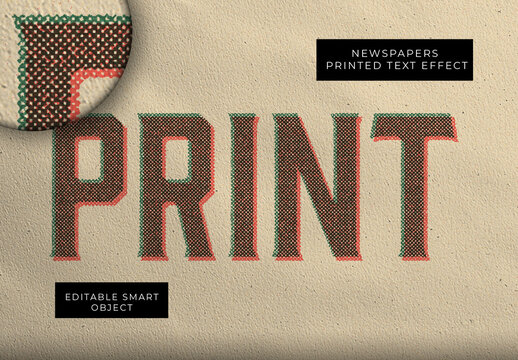 Newspapers Printed Text Effect