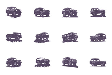 off-road vehicles in various driving positions © DzgnVibe