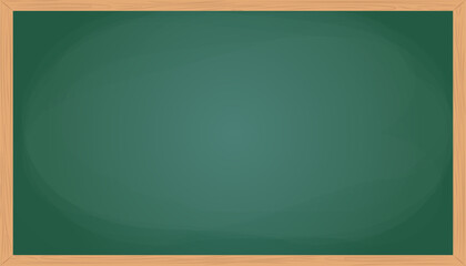 Realistic green chalkboard with wooden frame isolated on white background. Blank school chalkboard for class or restaurant menu © liana