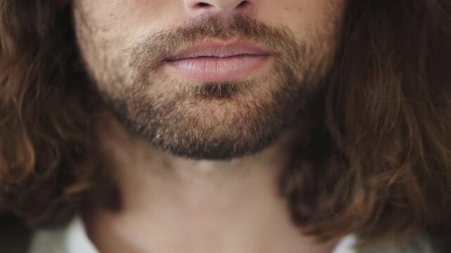 Smile, dentist and mouth of man in studio for oral wellness, teeth whitening and dental treatment. Healthcare, happy and person with closeup for orthodontics, gum disease and tooth discoloration