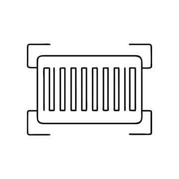 A minimalist icon of a rectangular object with vertical lines and corner brackets on transparent background