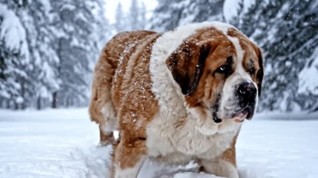 dog in snow
