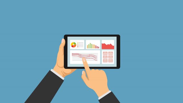 business decline video animation flat concept