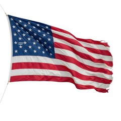 Fototapeta premium American flag waving in wind against white background for patriotic themes