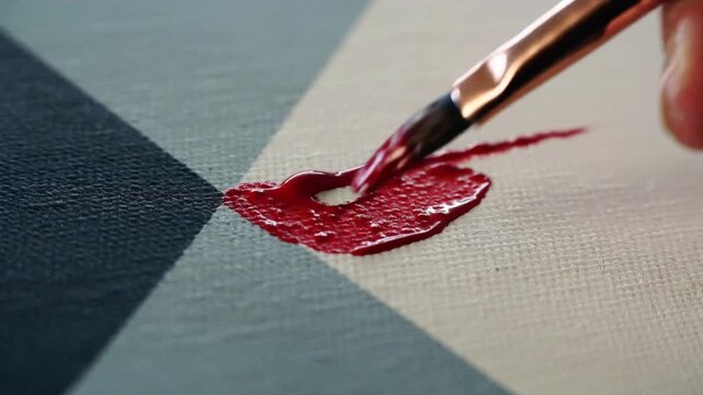 Knife tactical combat with double-edged blade and blood smear on dark fabric background, close-up horror scene for crime investigation and