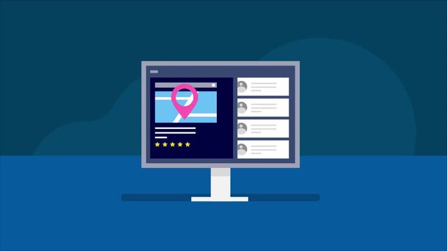 Local businesses appear on local search results based on user query and location along with customer reviews and ratings and are marked with pin on maps
