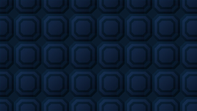 Modern Abstract Geometric Octagonal Vector Background with Deep Blue Gradient Geometric Layers