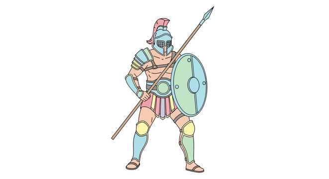 Ancient Greek Warrior in Armor.