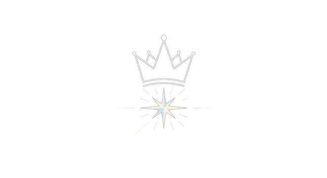 Crown and star symbol icon.