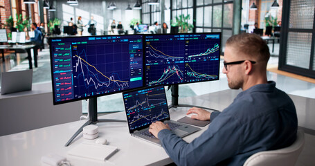 Dedicated Stock Trader Monitoring Market Trends Across Several