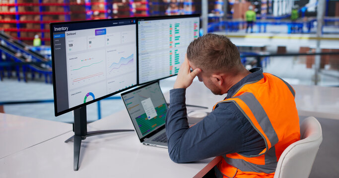 Frustrated Warehouse Employee Grapples With Computer System Challenges