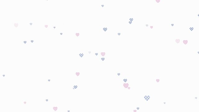 Gentle background with scattered light pink and blue hearts and tiny dots, creating a delicate and romantic pattern perfect for celebrations