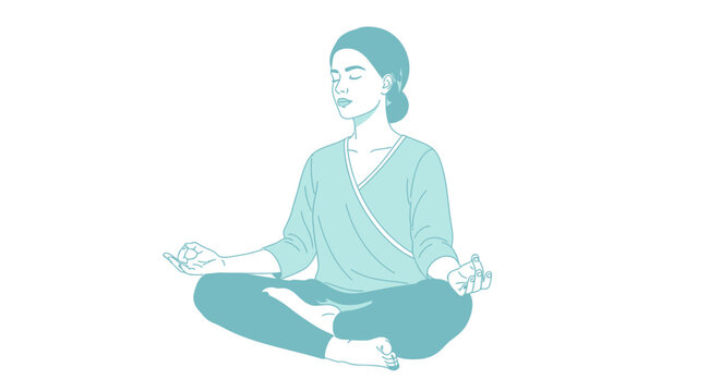 Woman Sitting in Meditation Posture.