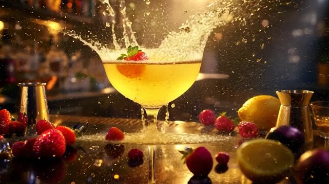 Sparkling fruit cocktail explosion