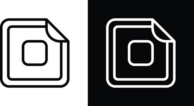 Nicotine patch icon pack in black and white colors