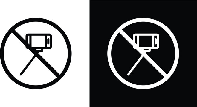 No selfie sign pack in black and white colors
