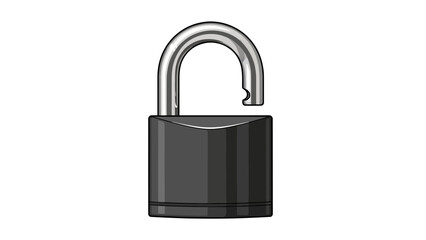 Fototapeta premium Open Black Padlock.