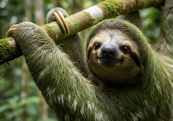 Fototapeta premium Sloth in Rainforest Habitat