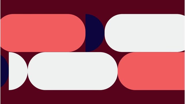 Vibrant Abstract Geometric Design with Interlocking Rounded Rectangles and Half-Circles Creating a Seamless Tiled Pattern