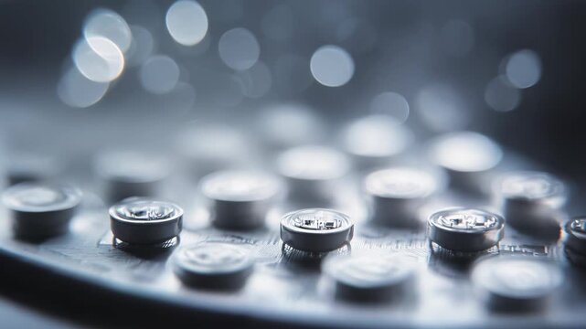 Advanced microchips featuring intricate circuit patterns and led diodes, creating a macro abstract view of electronic engineering, technology, and futuristic hardware