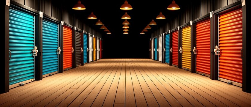 Vibrant Self Storage Units Corridor: Modern Secure Facility