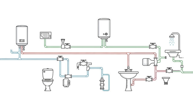 Plumbing System Pipe Diagram.