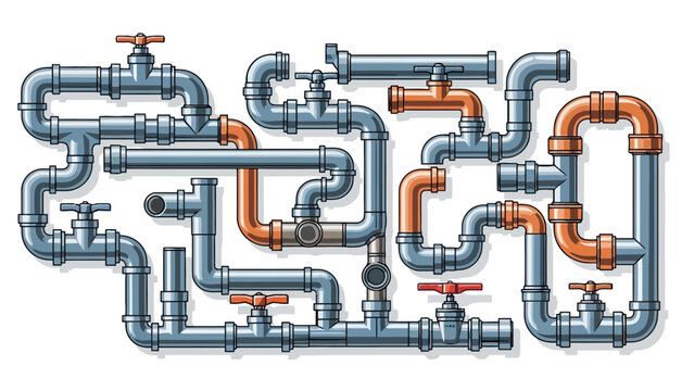 Industrial Pipe System Network.