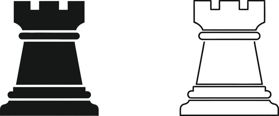 Black and white chess rook pieces Vector © Sultan