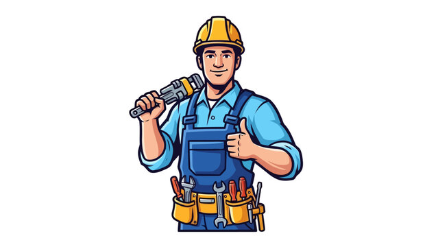 Man Holding Hammer Tool.