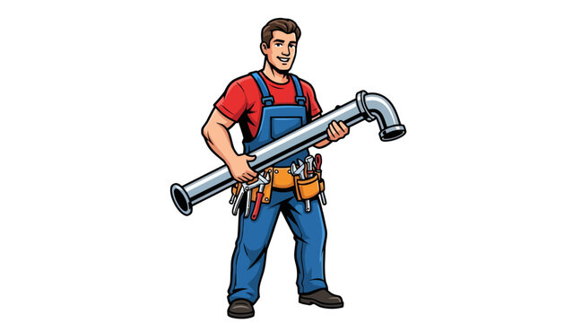 Man Holding Large Wrench.