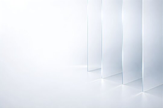 Minimal Frosted Glass Panels with Linear Edge Highlights for Elegant Corporate Background