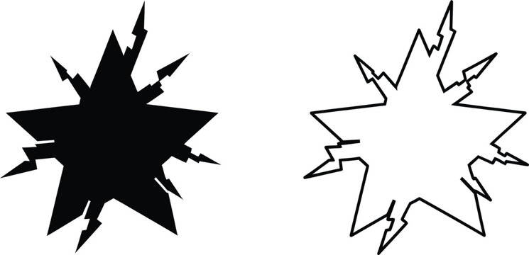 Explosion effects comic book style black and white Vector