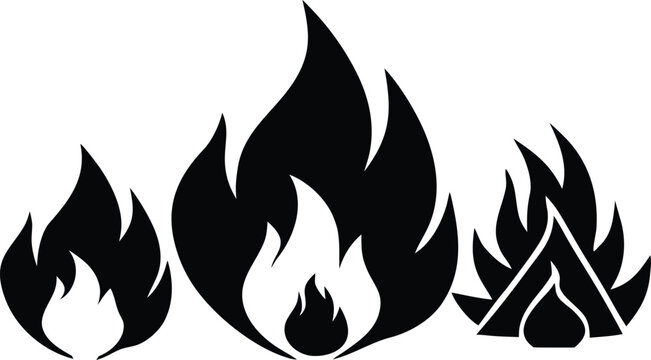 Fire icon vector set. Fire flame symbol. Flame icon collection