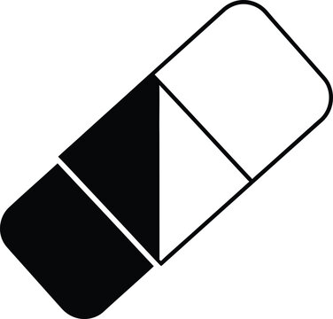 Geometric shape pill capsule icon Vector