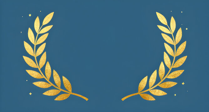 wreath, laurel, gold, golden, leaf, leaves, branch, branches, foliage, botanical, plant, olive, olivebranch, victory, award, honor, success, achievement, winner, champion, emblem, badge, crest, symbol